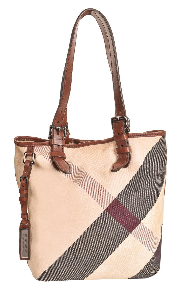 Burberry, Bags, Authentic Burberry Mega Check Canvas Bucket Large  Shoulder Tote Bag