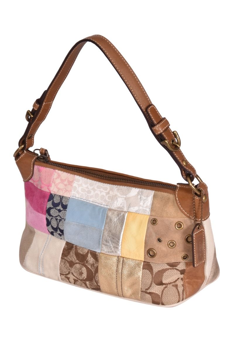 バッグ Coach Multicolor Patchwork Hobo Ltd Rare Coach Multi-color Patchwork Shoulder Bag