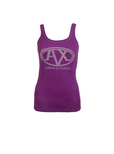 ARMANI EXCHANGE PLUM AIX LOGO T- SHIRT