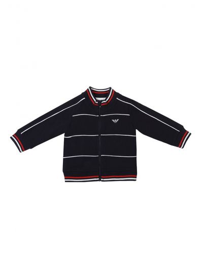 ARMANI JUNIOR BLACK & WHITE STRIPES JACKET