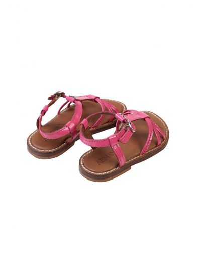 ARMANI JUNIOR HOT PINK LEATHER SANDALS