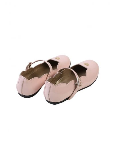 ARMANI JUNIOR PASTEL PINK LEATHER BALLERINAS