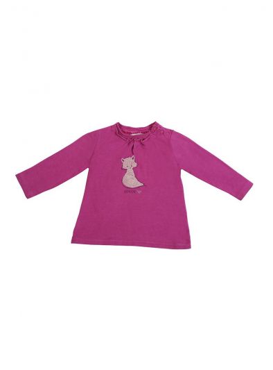 ARMANI JUNIOR PINK CAT SEQUINS TOP