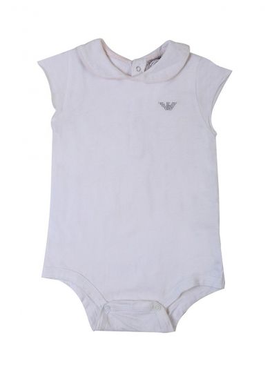 ARMANI JUNIOR WHITE LOGO ONESIE