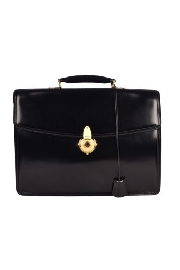 BALLY LEATHER LOCK BRIEFCASE