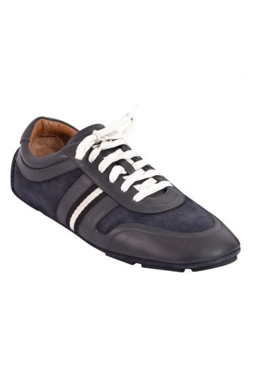 Bally Leather Suede Lace Up Sneakers