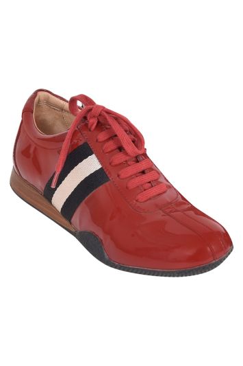 Bally Patent Leather Lace Up Sneakers