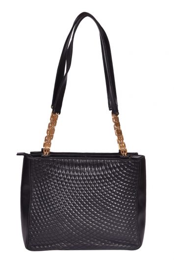 Bally Quilted Black Leather Bag