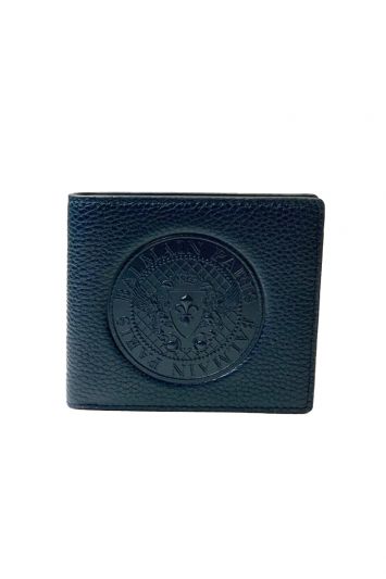 BALMAIN EMBOSSED BLUE WALLET