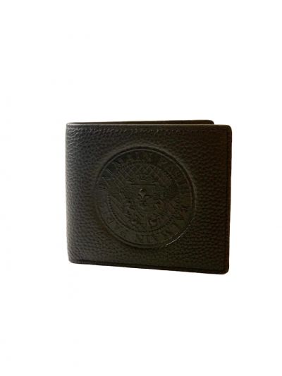 BALMAIN EMBOSSED BROWN WALLET