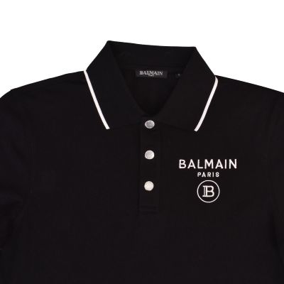 BALMAIN POLO T-SHIRT WITH LOGO
