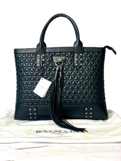 BALMAIN QUILTED DOMAINE TOTE BAG