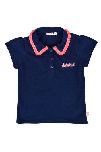 BILLIEBLUSH PIQUE POLO SHIRT WITH FRILLS