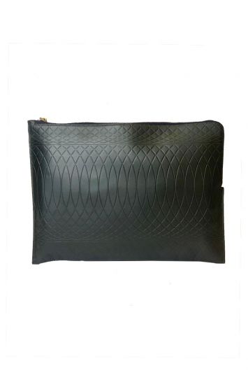 BLACK LEATHER LAPTOP SLEEVE