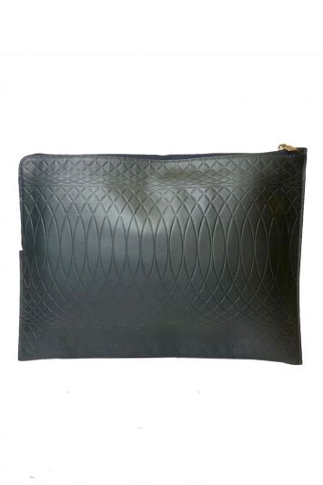 BLACK LEATHER LAPTOP SLEEVE