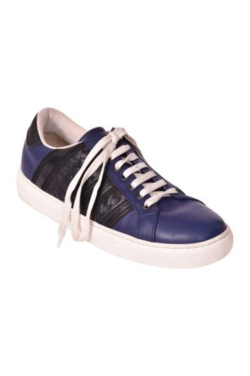 Bottega Veneta Blue Leather Sneakers