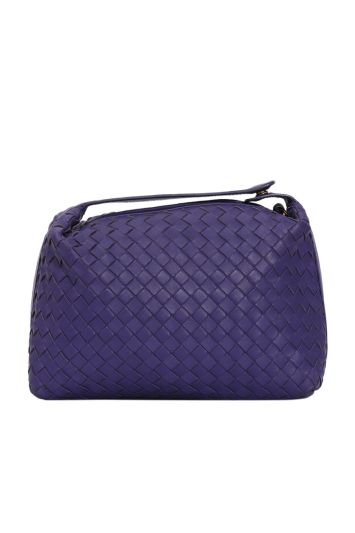 Bottega Veneta Intrecciato Purple Leather Mini Pochette Bag