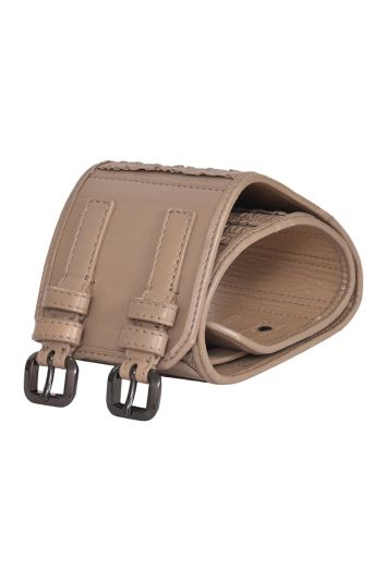 Burberry Beige Leather High Waist Belt