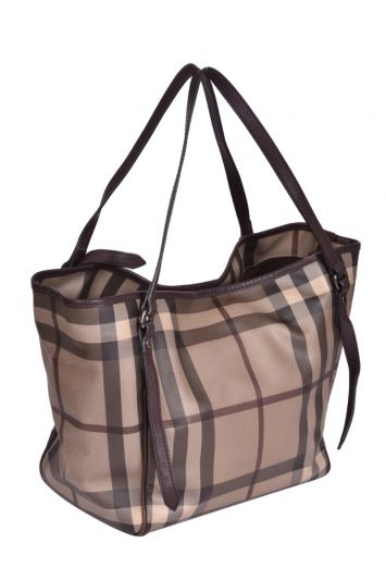 Burberry Canterbury Smoked Check Coated Canvas Tote Bag