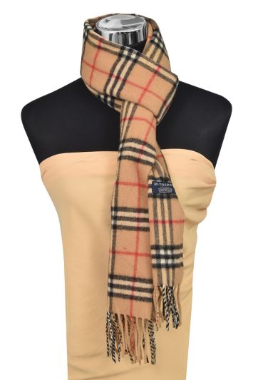 Burberry Checkered Beige Scarf