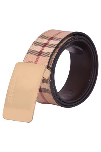 Burberry Coated Canvas Haymarket Checks Belt