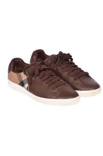 Burberry Leather & House Check Sneakers