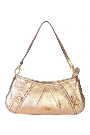 BURBERRY METALLIC GOLD BAGUETTE BAG