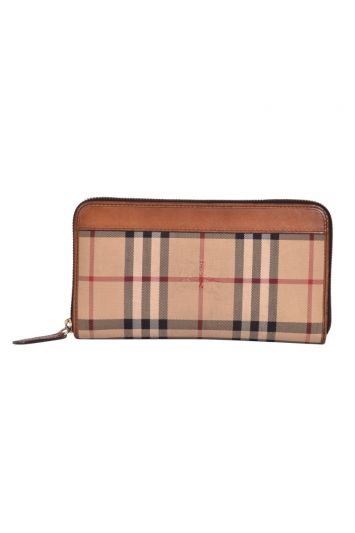 Burberry Nova Check Zip around Wallet