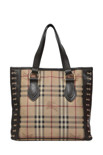 Burberry Nova Checks Coated Canvas & Leather Tote Bag RT167-10
