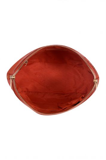 Burberry Orange Embossed Leather Orchard Bowler Bag
