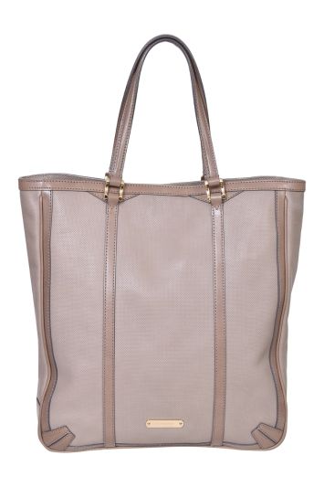 Burberry  PerforatedLeather Open Tote Bag