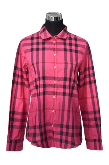Burberry Pink Check Cotton Shirt