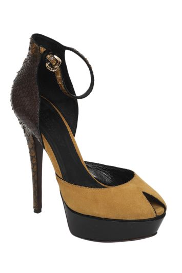 Burberry Prosums Suede and Python Heels