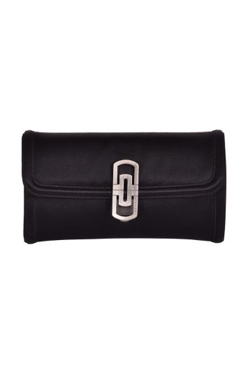 Bvlgari Black Satin Clutch