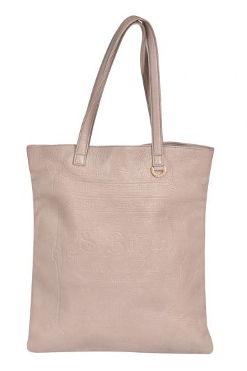 Bvlgari Grey Leather Tote Bag