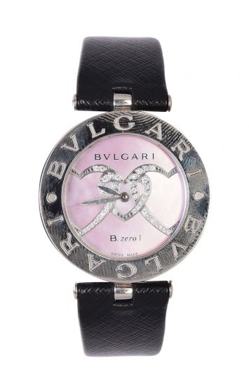 BVLGARI MOTHER OF PEARL DIAMOND THREE HEARTS QUARTZ WATCH