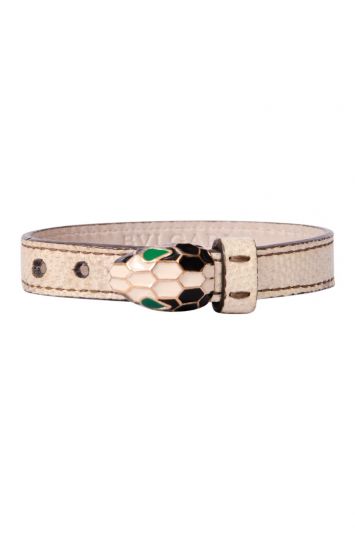 BULGARI Galuchat Serpenti Forever Bracelet Green 1356508 | FASHIONPHILE