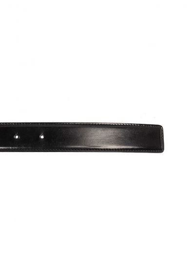 CARTIER BLACK SIGNATURE LOGO LEATHER BELT