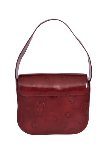 Cartier Burgundy Patent Leather Caprice Bag