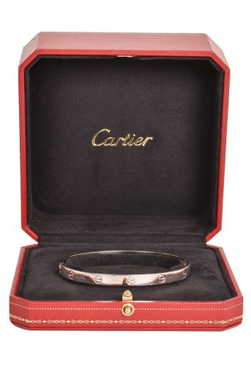 CARTIER LOVE BRACELET SM WHITE GOLD RT77-10