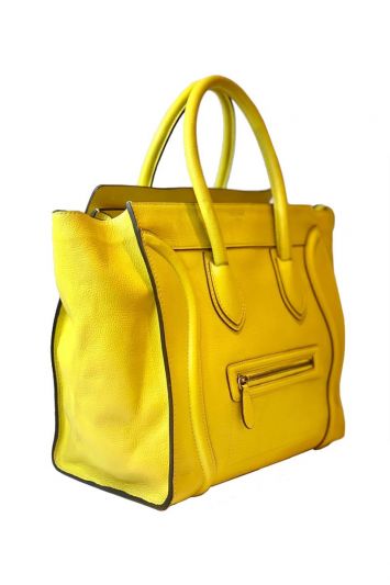 Céline CELINE Luggage Mini Shopper Hand Bag Canvas Leather Beige Auth  fm2541 Cloth ref.1011143 - Joli Closet