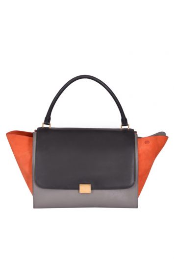 Celine Trapeze Tri Colour Leather Handbag