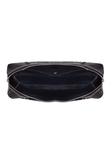 Chanel Black leather Stitch Double Chain Handbag