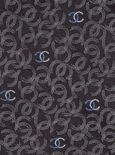 CHANEL BLACK MONOGRAM TIE