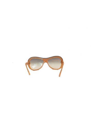 CHANEL BROWN OVAL OVERSIZED SUNGLASSES