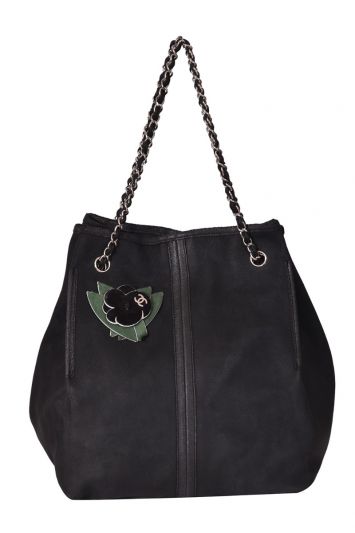 Chanel Caviar Camellia Drawstring Bucket Bag