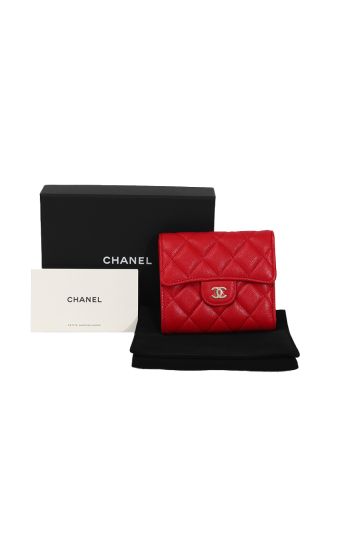 Chanel Classic Coral Caviar Wallet