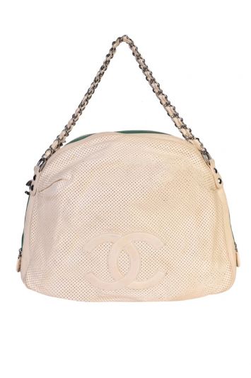 CHANEL PERFORATED LEATHER CC TOTE BAG