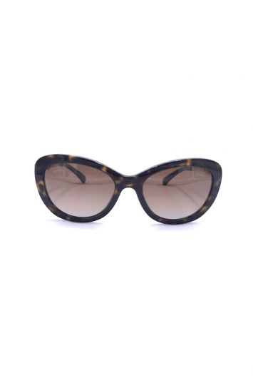 CHANEL TORTOISE SHELL FRAME PEARL CC SUNGLASSES