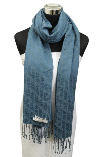 Christian Dior Blue Monogram Cashmere scarf